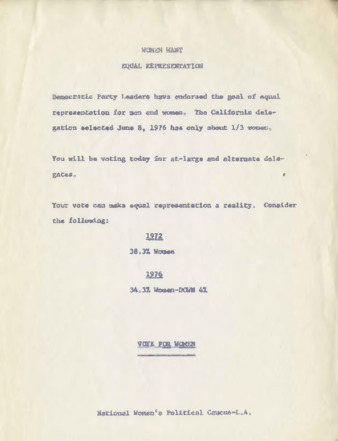 Women want Equal Representation thumbnail