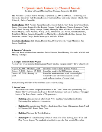 California State University Channel Islands: President's Council Meeting Notes: Monday, September 22, 2008 thumbnail