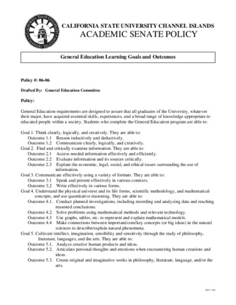 SP 06-06 General Education Learning Goals and Outcomes thumbnail