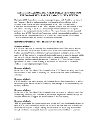 2005-2006 Recommendations and Areas for Attention thumbnail