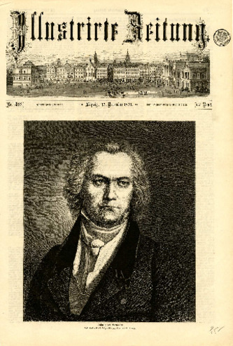 Pages from the Illustrierte Zeitung with essay on the Beethoven anniversary in 1870 thumbnail
