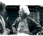 Grandma Prisbrey in front of Doll House thumbnail