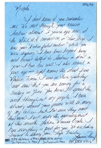 Fan letter to Michele Serros thumbnail