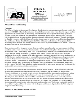 2006 ASI Policy - Event Cash Handling thumbnail
