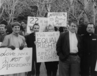 Proponents of gay marriage demonstrating thumbnail