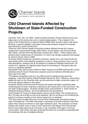 CSU Channel Islands Affected by Shutdown of State-Funded Construction Projects thumbnail