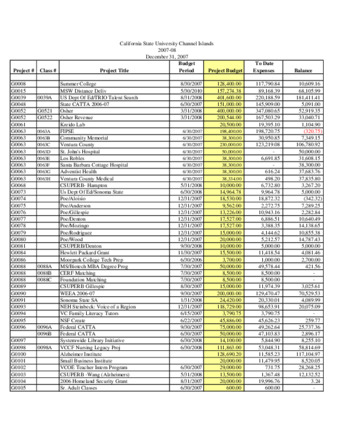 2007 December Grants & Contracts report – summary thumbnail