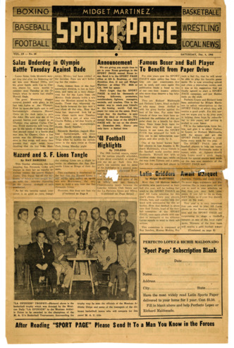 Midget Martinez' Sport Page Vol. IX No. 28 thumbnail