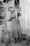 Maude Woodward with fishing pole and fish thumbnail