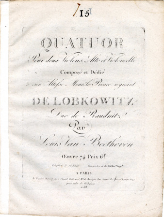 String quartet in E-flat major, op. 74, published by Janet et Cotelle thumbnail
