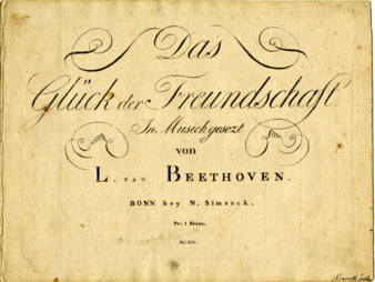 Das Glück der Freundschaft, op. 88, published by Simrock thumbnail