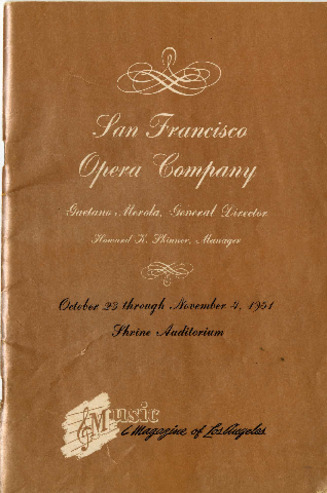 San Francisco Opera Company... October 23 through November 4, 1954 thumbnail
