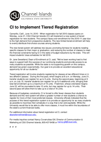 CI to Implement Tiered Registration thumbnail