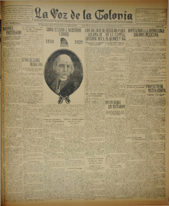 La Voz de la Colonia 12 De Septiembre 1929 thumbnail