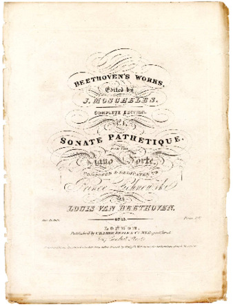 Sonate pathetique, for the pianoforte : op.13 composed & dedicated to Prince Lichnowski by Louis van Beethoven thumbnail