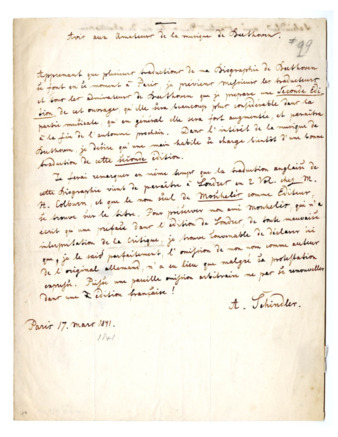 Autograph note signed from Anton Schindler thumbnail