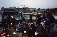 Kelp forest ecology class organizing gear at Hopkins Marine Lab thumbnail