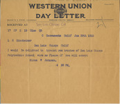Telegram from Hiram W. Johnson to Louis Sinsheimer, 1915 thumbnail