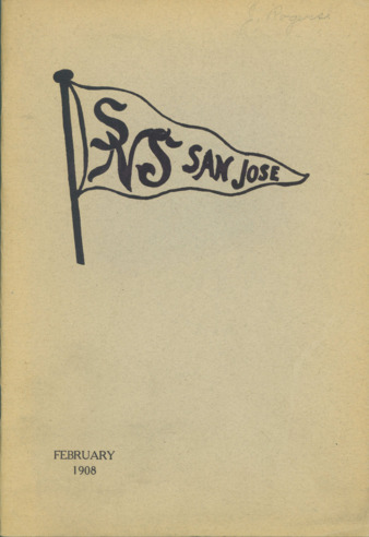 San Jose State Normal School Pennant 1908-02 (February 1908) thumbnail