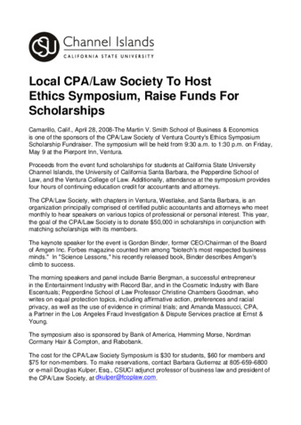 Local CPA/Law Society To Host Ethics Symposium, Raise Funds For Scholarships thumbnail