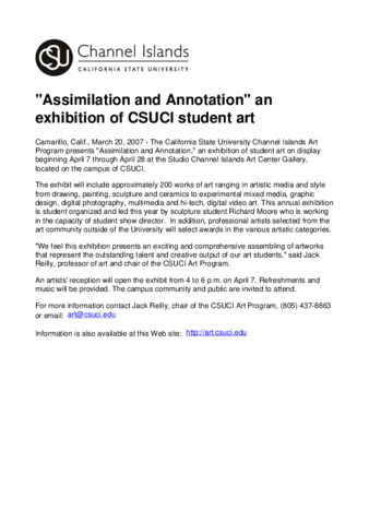 "Assimilation and Annotation" an exhibition of CSUCI student art thumbnail