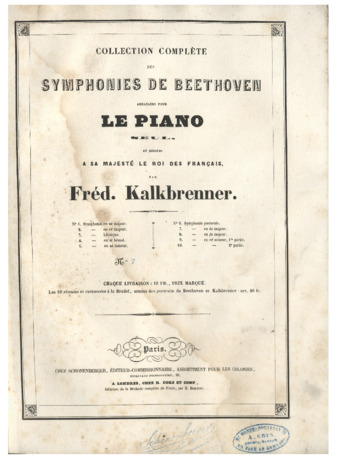 Symphony no. 7, op. 92, arranged by Kalkbrenner for solo piano thumbnail