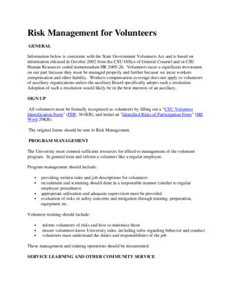 Risk Management for Volunteers (website) thumbnail