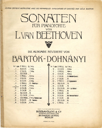 Piano Sonata no. 9 in E major, op. 14, no. 1, edited by Bartók and Dohnányi thumbnail