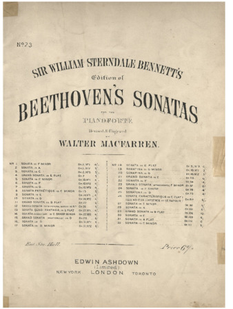 Piano Sonata no. 23 in F minor, op. 57, edited by Bennett and Macfarren thumbnail