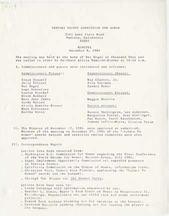 Minutes December 8, 1984 thumbnail