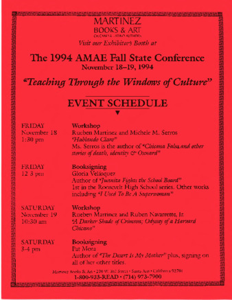 The 1994 AMAE Fall State Conference Event Schedule thumbnail