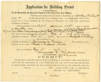 Application for Building Permit for Rasmussen and Parsons thumbnail