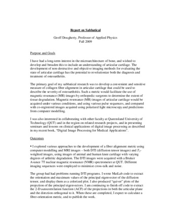 Report on Sabbatical, Fall 2009 thumbnail