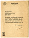 Correspondence from Assistant Attorney General Tom C. Clark to Frank Herron Smith May 31, 1945 thumbnail