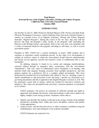 2008 External Review of English Program thumbnail