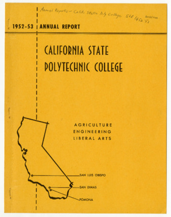 Annual Report, California State Polytechnic College, 1952-1953 thumbnail