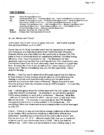Letter from Southern California Edison representative regarding partnering with CSU Channel Islands thumbnail