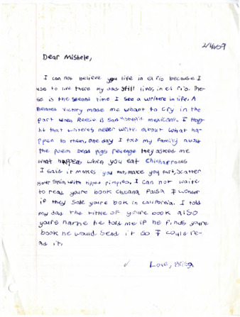 Fan letter to Michele Serros thumbnail