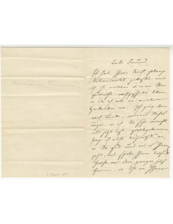 Letter from Herman Grimm to Alexander Wheelock Thayer, undated thumbnail
