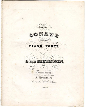 Grande sonate pour le piano-forte composée par L. van Beethoven. Op. [28] ... Nouvelle édition revue et metronimisée par J. Moscheles thumbnail