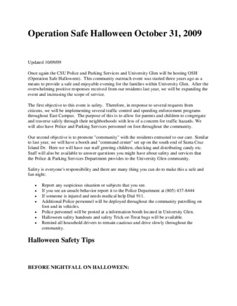 Operation Safe Halloween October 31, 2009 (website) thumbnail
