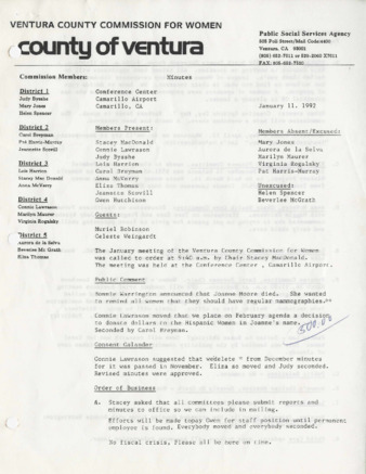 Minutes January 11, 1992 thumbnail