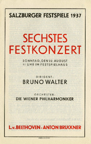 Salzburg Festival 1937, Sixth Festival Concert, Sunday, August 22, 1937, directed by Bruno Walter thumbnail