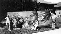 Painting of Aurora on campus lawn. thumbnail