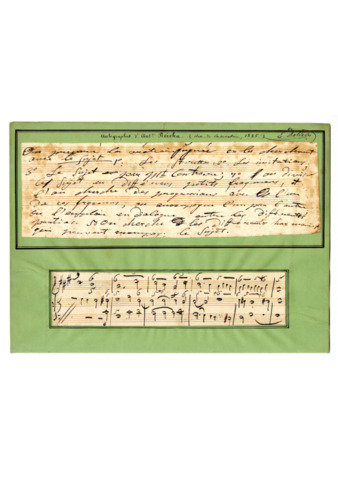 Counterpoint autograph in the hand of Anton Reicha, with engravings of his portrait and tomb thumbnail