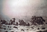 Vischer's Sketch of Stagecoach at Rincon area of Ventura, CA thumbnail