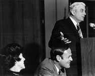 Chancellor Glenn S. Dumke giving a speech. thumbnail