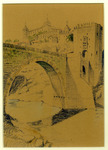 [Arched bridge with towers], colored pencil on paperboard, undated thumbnail