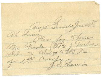 Letter from J. S. Lewis to Ah Louis thumbnail