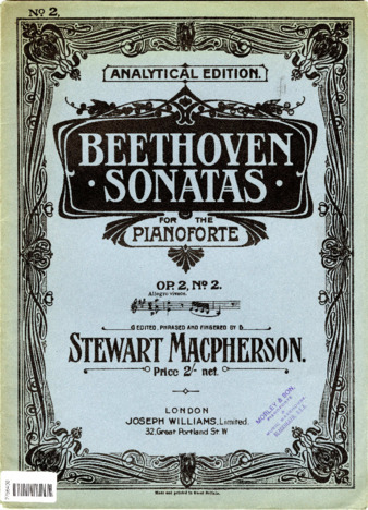 Piano Sonata no. 2 in A major, op. 2, no. 2, edited by Macpherson thumbnail